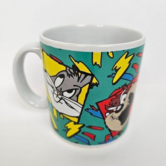 Vintage Coffee Cup Mug 1993 Warner Brothers Sylvester Tweety Bird Taz Bugs Bunny - Picture 3 of 11